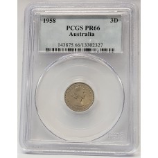 AUSTRALIA 1958 . THREEPENCE . PROOF